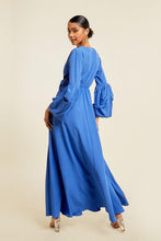 Load image into Gallery viewer, V NECK TIE UP MAXI DRESS