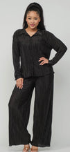 Load image into Gallery viewer, Pleated Front Button Down Top and Pants Set
