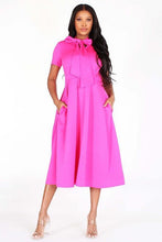 Load image into Gallery viewer, Midi Flare  Dress with Necktie
