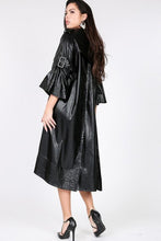 Load image into Gallery viewer, Chel&#39;s Knit Front Belted Faux Leather  Dress
