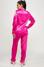 Load image into Gallery viewer, Satin &amp; Feather Trimmed Set
