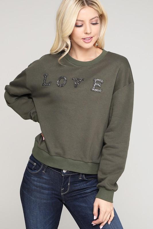 Chel's  LOVE Rhinestone Top